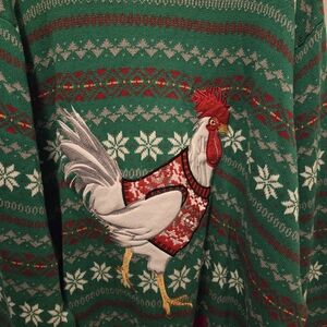 33 Degrees Christmas Chicken Rooster Ugly Christmas Sweater Size 5XLB Holidays